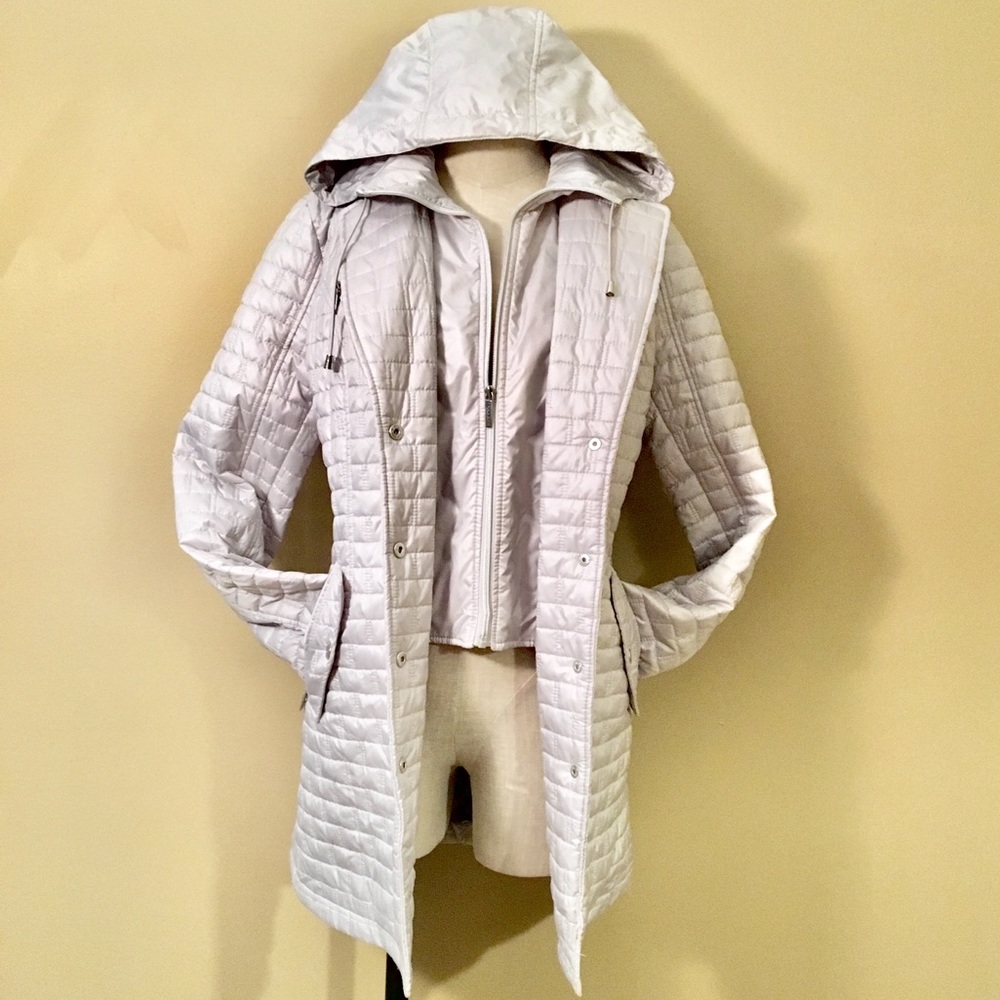 Laundry by Shelli Segal Matte Grey Packable Coat - Picture 4 of 8